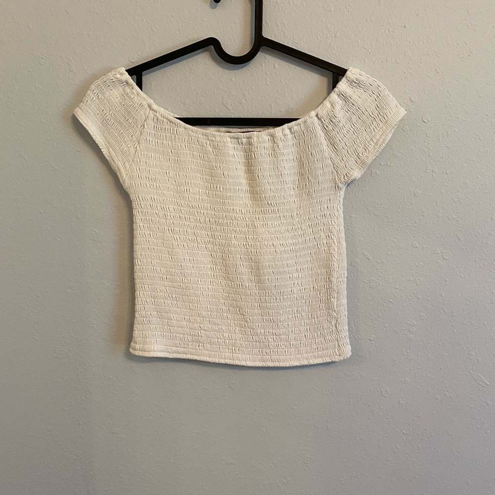 White Brandy Melville off the shoulder crop top